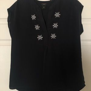Ann Taylor Navy Blue Blouse